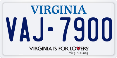 VA license plate VAJ7900