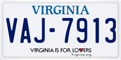 VA license plate VAJ7913