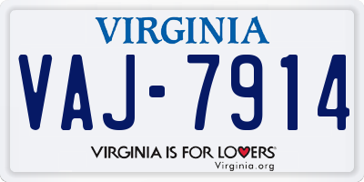 VA license plate VAJ7914