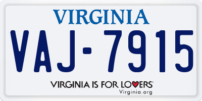 VA license plate VAJ7915