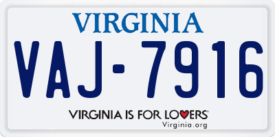 VA license plate VAJ7916