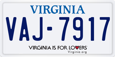 VA license plate VAJ7917