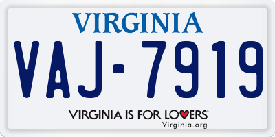 VA license plate VAJ7919