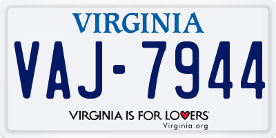 VA license plate VAJ7944