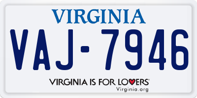 VA license plate VAJ7946