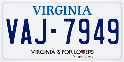 VA license plate VAJ7949