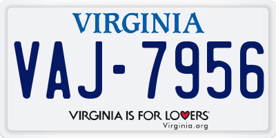 VA license plate VAJ7956
