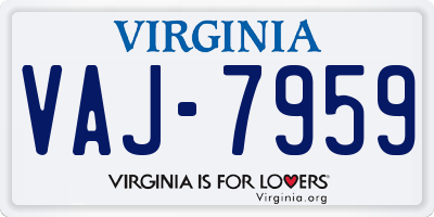 VA license plate VAJ7959