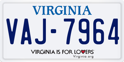 VA license plate VAJ7964