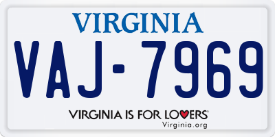 VA license plate VAJ7969