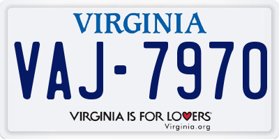 VA license plate VAJ7970