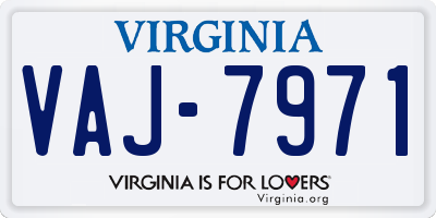 VA license plate VAJ7971