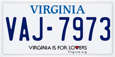 VA license plate VAJ7973