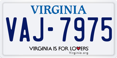 VA license plate VAJ7975