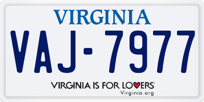 VA license plate VAJ7977