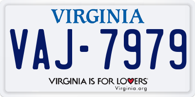 VA license plate VAJ7979
