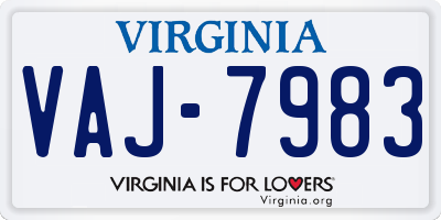 VA license plate VAJ7983