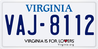 VA license plate VAJ8112