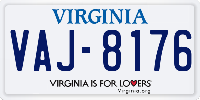 VA license plate VAJ8176