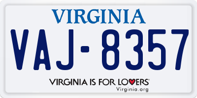 VA license plate VAJ8357