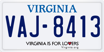 VA license plate VAJ8413