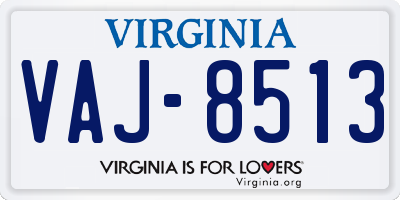 VA license plate VAJ8513