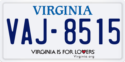 VA license plate VAJ8515