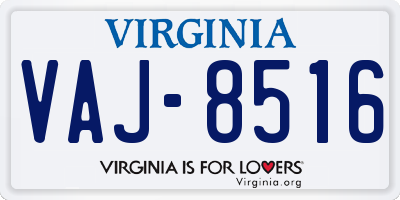 VA license plate VAJ8516