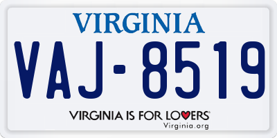 VA license plate VAJ8519