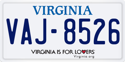 VA license plate VAJ8526