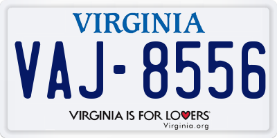 VA license plate VAJ8556