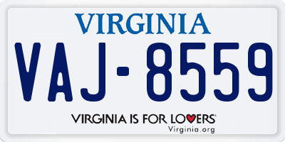 VA license plate VAJ8559
