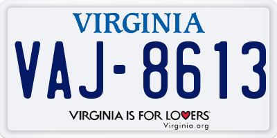 VA license plate VAJ8613