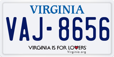 VA license plate VAJ8656