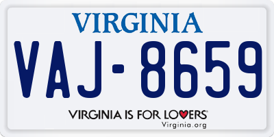 VA license plate VAJ8659
