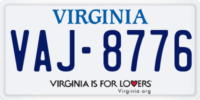 VA license plate VAJ8776