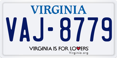 VA license plate VAJ8779