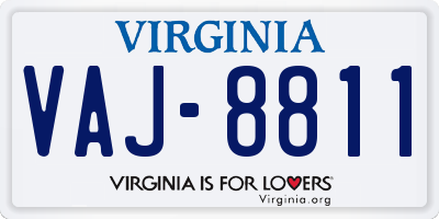 VA license plate VAJ8811