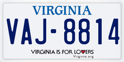 VA license plate VAJ8814