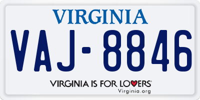 VA license plate VAJ8846
