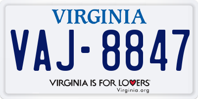 VA license plate VAJ8847