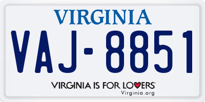 VA license plate VAJ8851