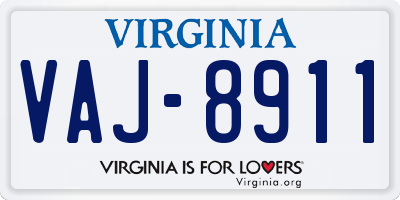 VA license plate VAJ8911