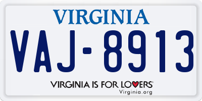 VA license plate VAJ8913