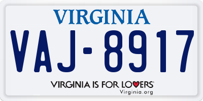 VA license plate VAJ8917
