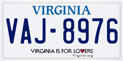 VA license plate VAJ8976