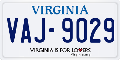 VA license plate VAJ9029