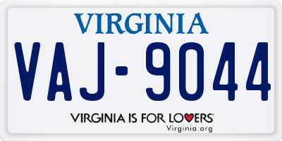 VA license plate VAJ9044