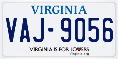 VA license plate VAJ9056