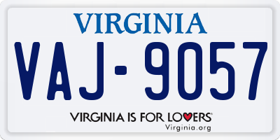 VA license plate VAJ9057